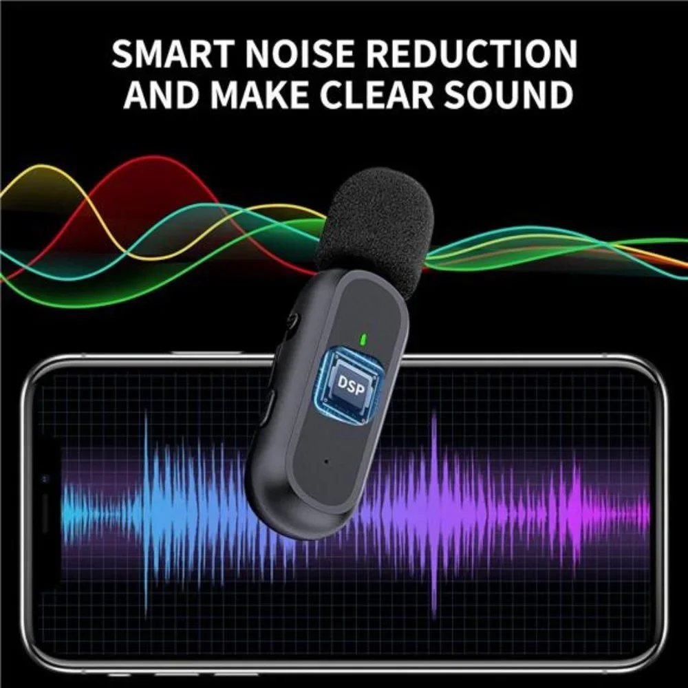 2 Pack Professional Wireless Lavalier Microphone with Adapter, Clip on Lapel Mic
